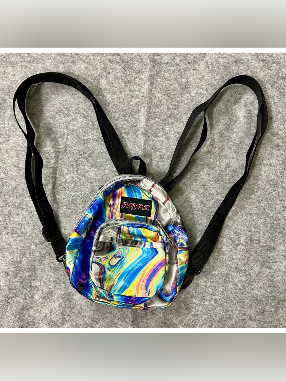 RARE JanSport oil swirl quarter pint convertible micro backpack crossbody bag